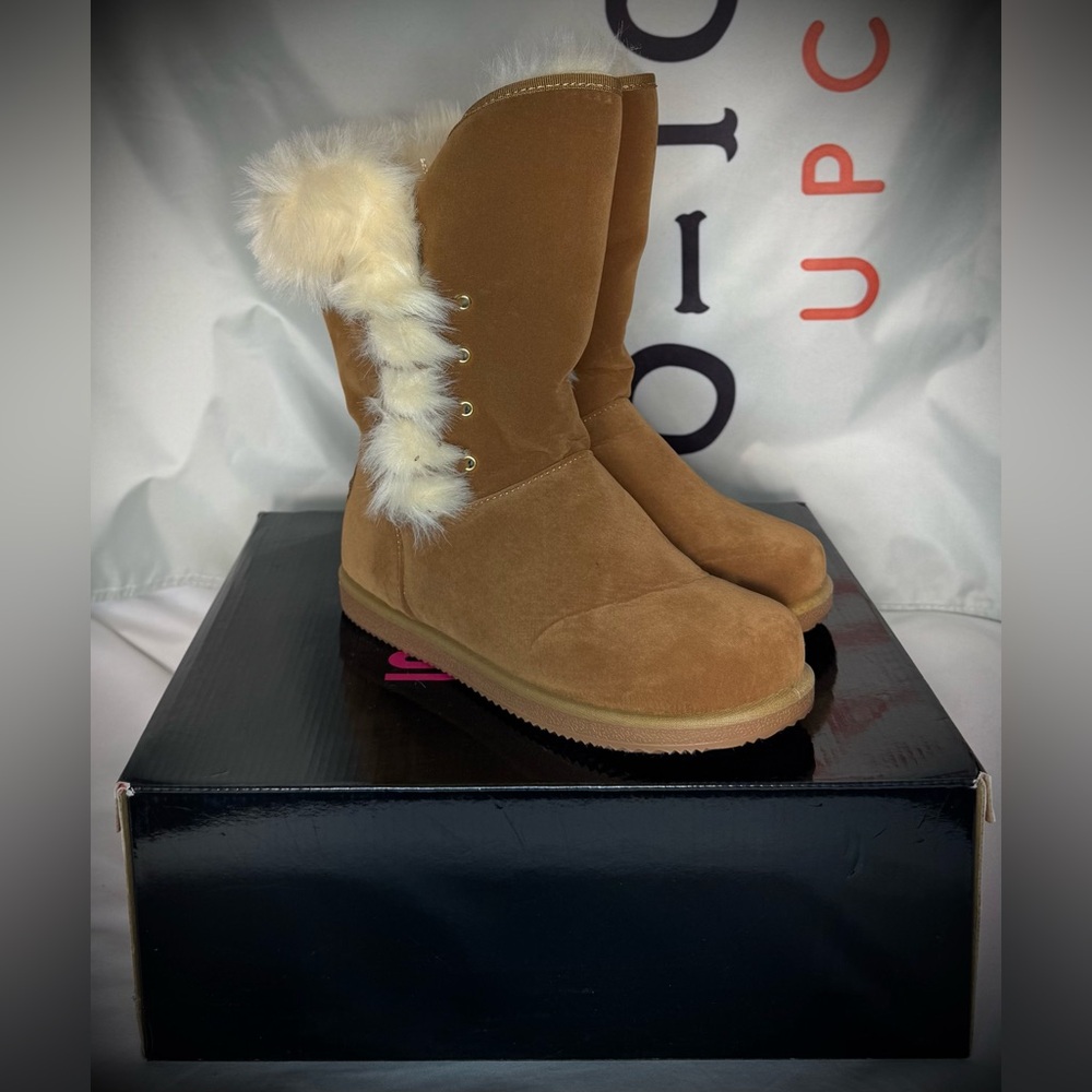 Sheikh Tan Fur-Lined Boots